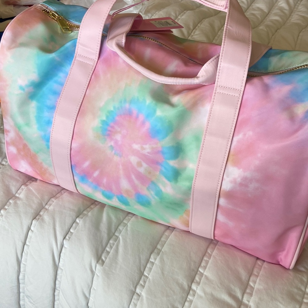 Stoney Clover Lane Pastel Tie-Dye Travel Duffel Bag - Pink, Blue, Mint